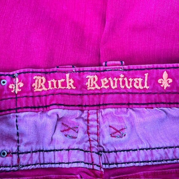 Rock Revival Penn Alternative Straight Flap Jeans Red Mens 32 x 33 Grunge Skater - Picture 6 of 9